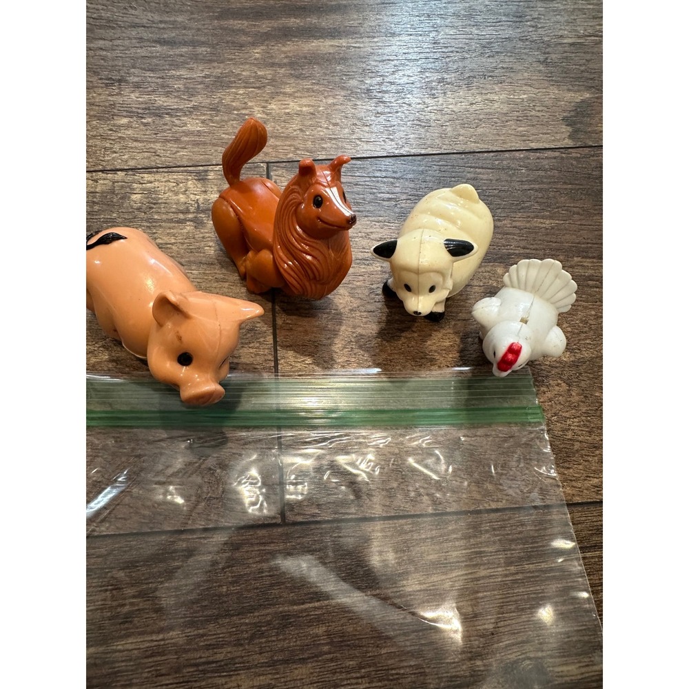 Vintage Plastic Farm Animals Toy Lot Pig Dog Sheep Chicken Turkey
